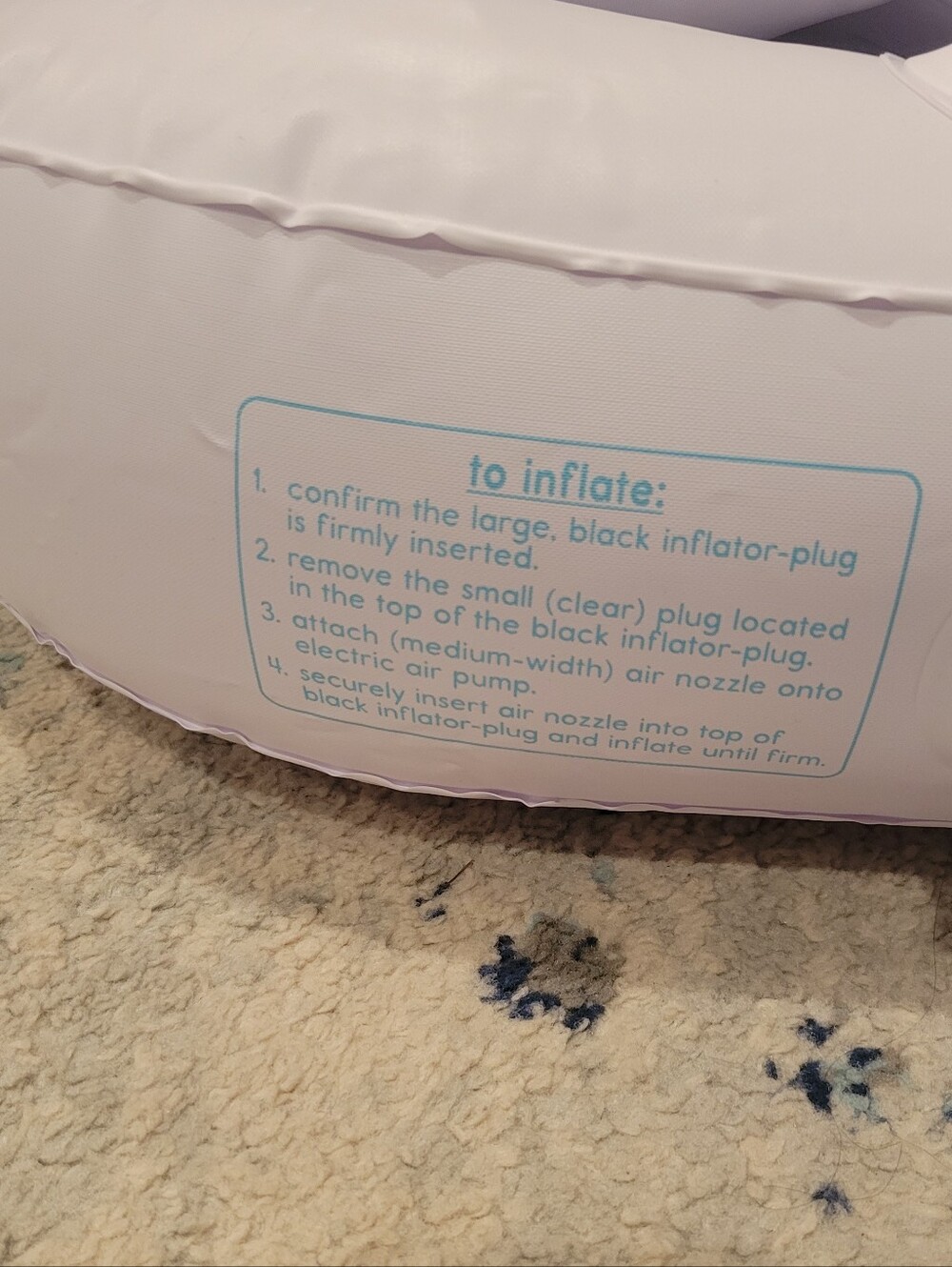 Kids Inflatable Sleep Mat - White and Blue - Picture 5 of 15